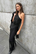 Fringe top - Noir
