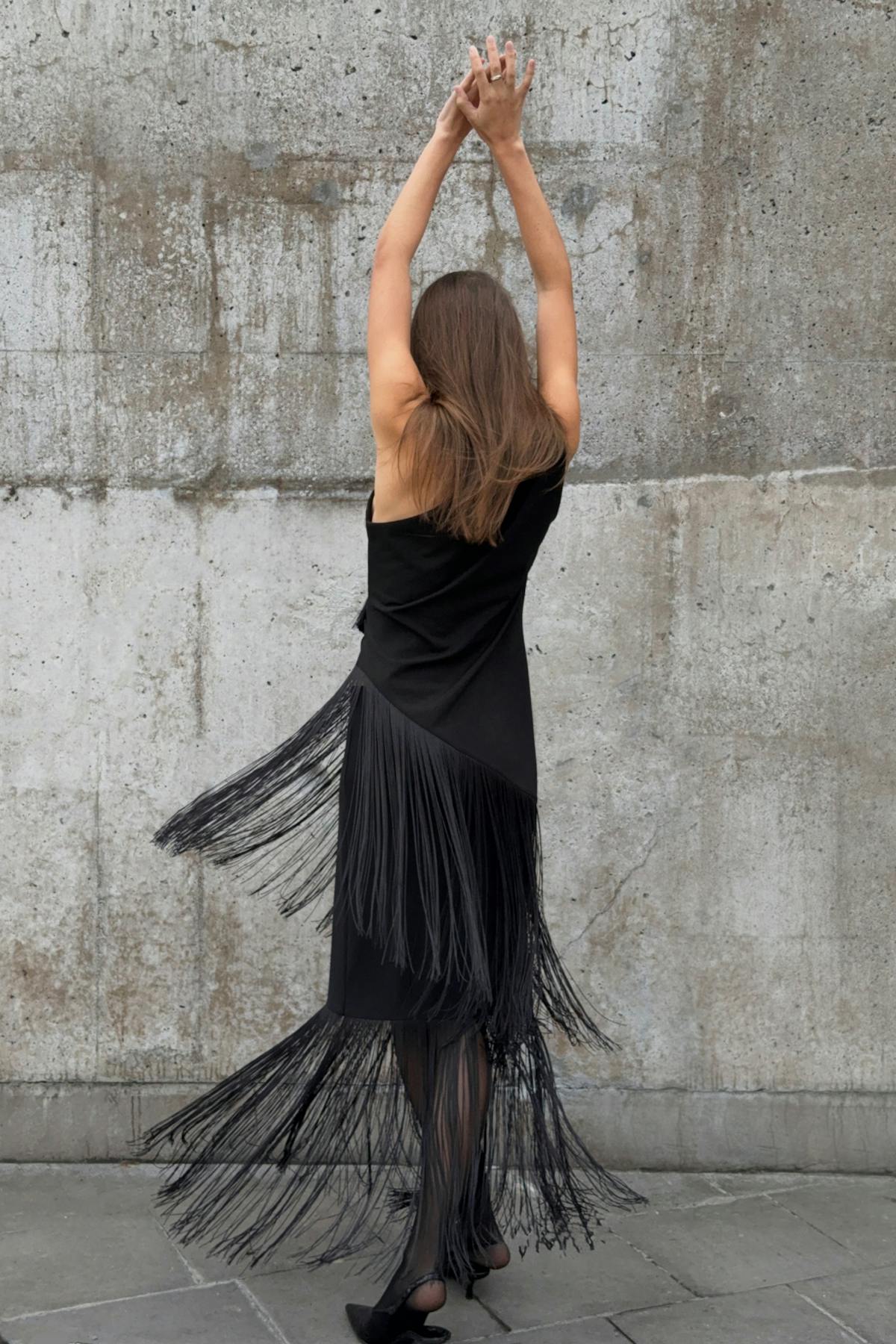 Fringe skirt - Noir