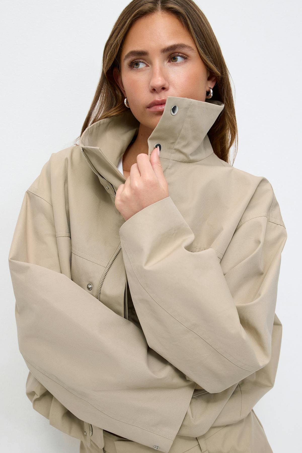 High neck short jacket - Bordeaux