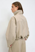 High neck short jacket - Check