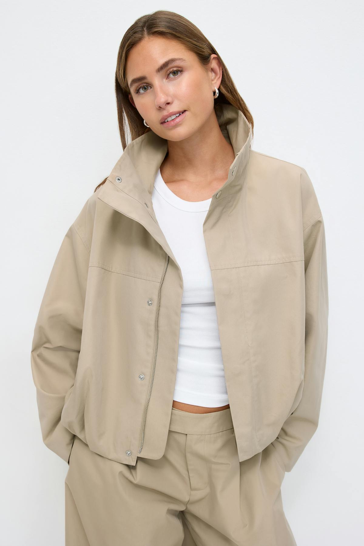 High neck short jacket - Bordeaux