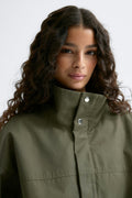 High neck short jacket - Khaki beige