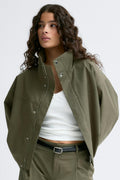 High neck short jacket - Check