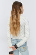 Y lace top - Dot print