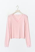 Y lace top - Rose