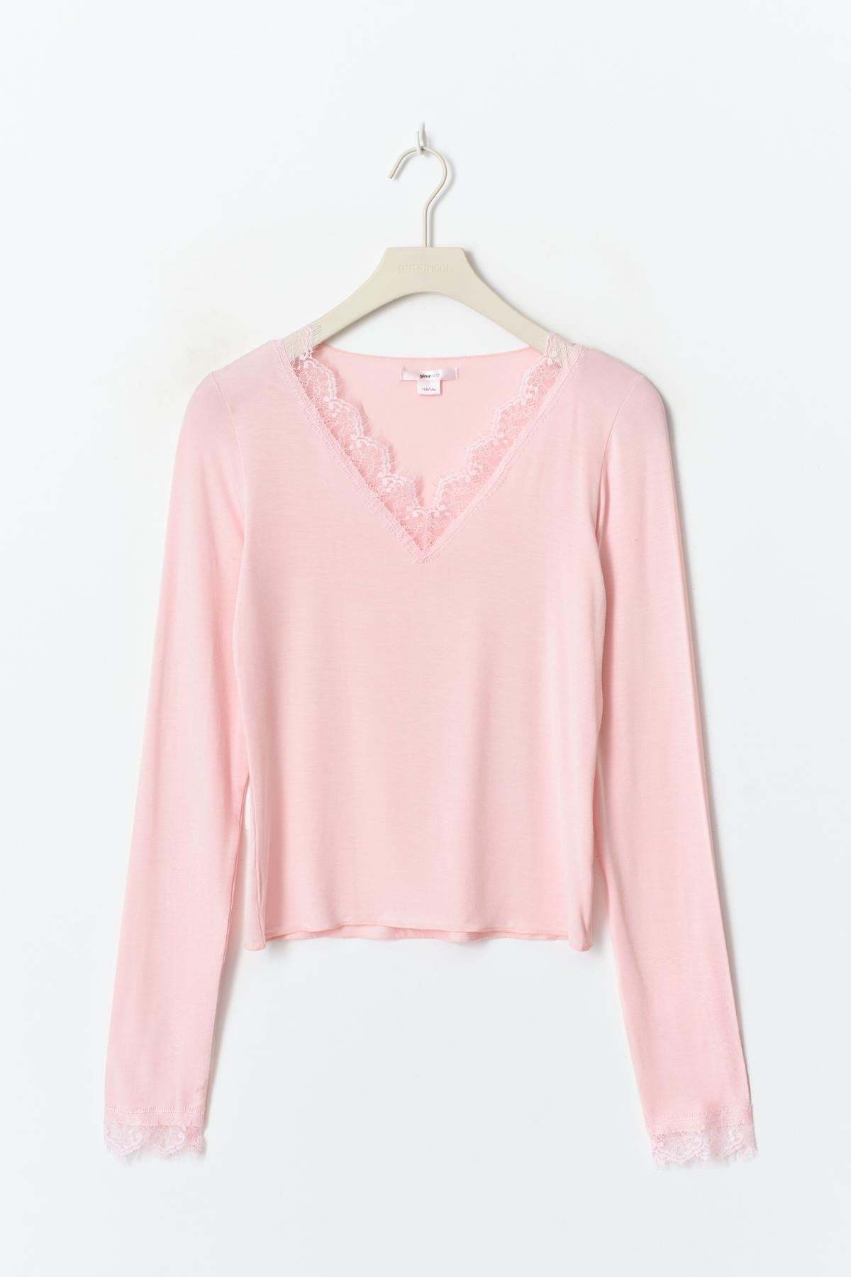 Y lace top - Rose