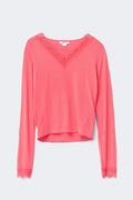 Y lace top - Corail