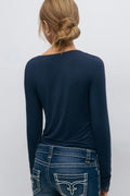 Y lace top - Bleu marine