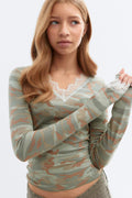 Y lace top - Dot print
