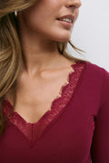 14+ lace top - Rouge foncé