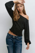 Y smock top - Dot aop