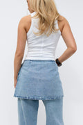 Wrap denim hip skirt