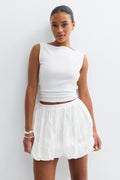 Embroidery skirt - Beige/black