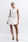 Embroidery skirt - Blanc