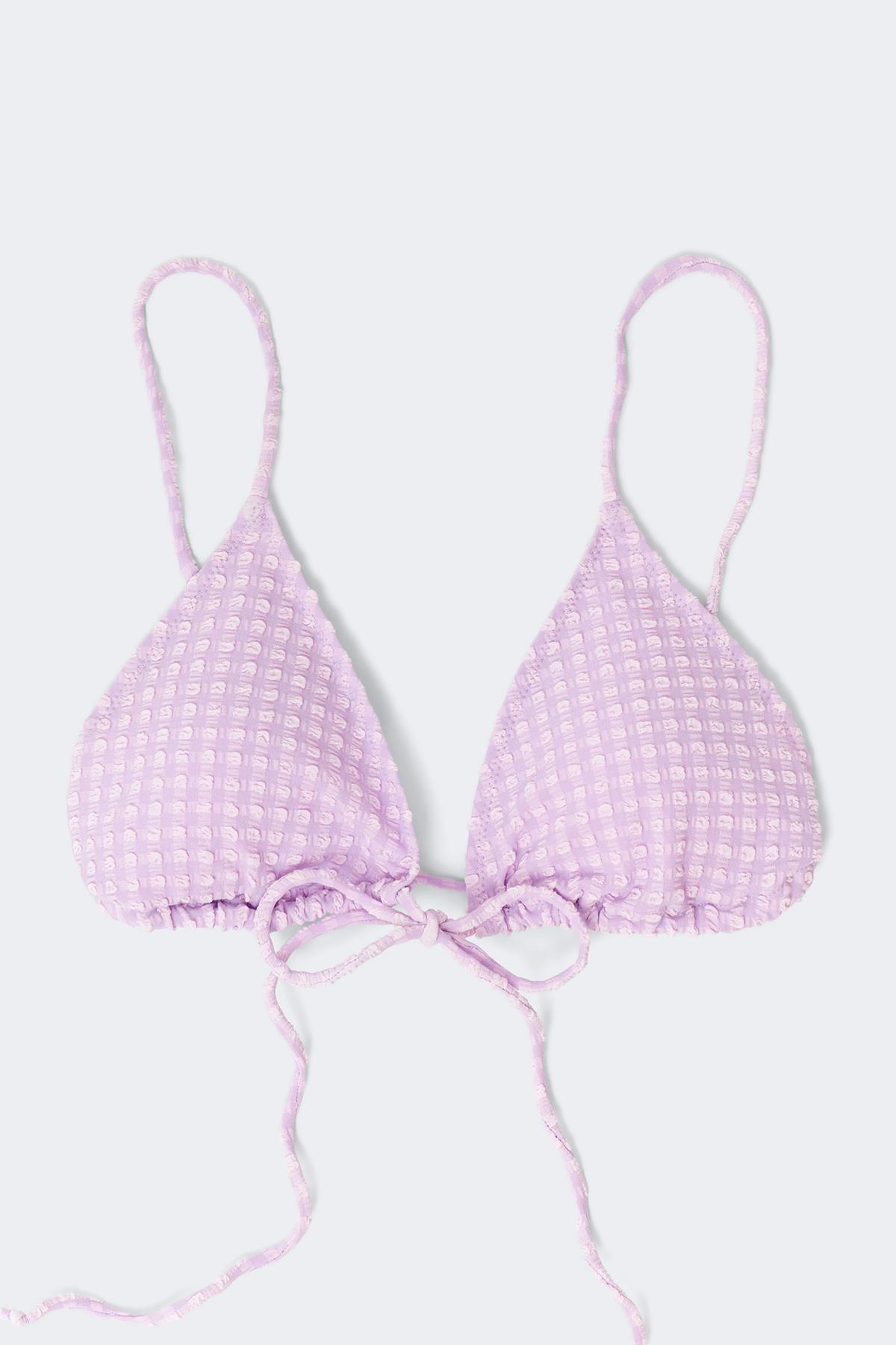 Triangle front tie bikini top - Lavender