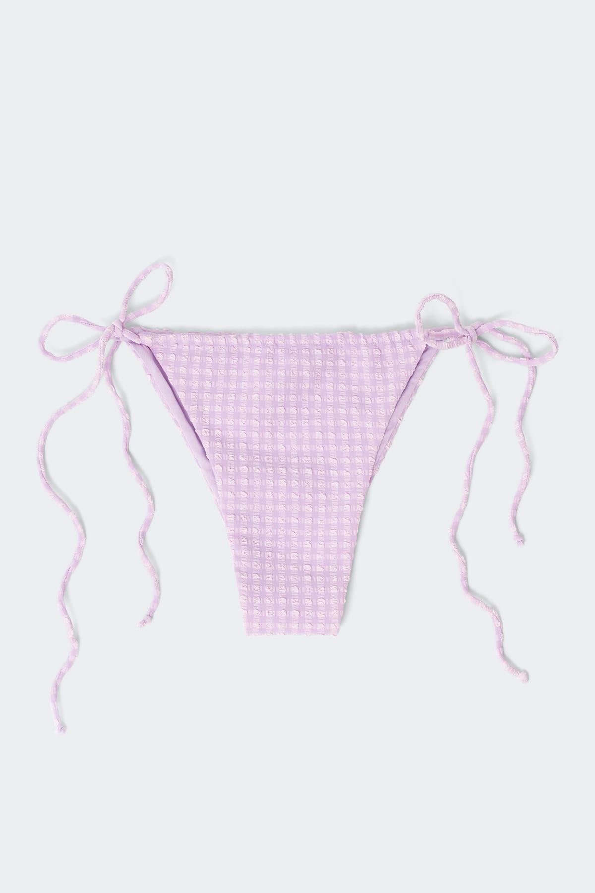 Gathered bikini tanga - Green flower