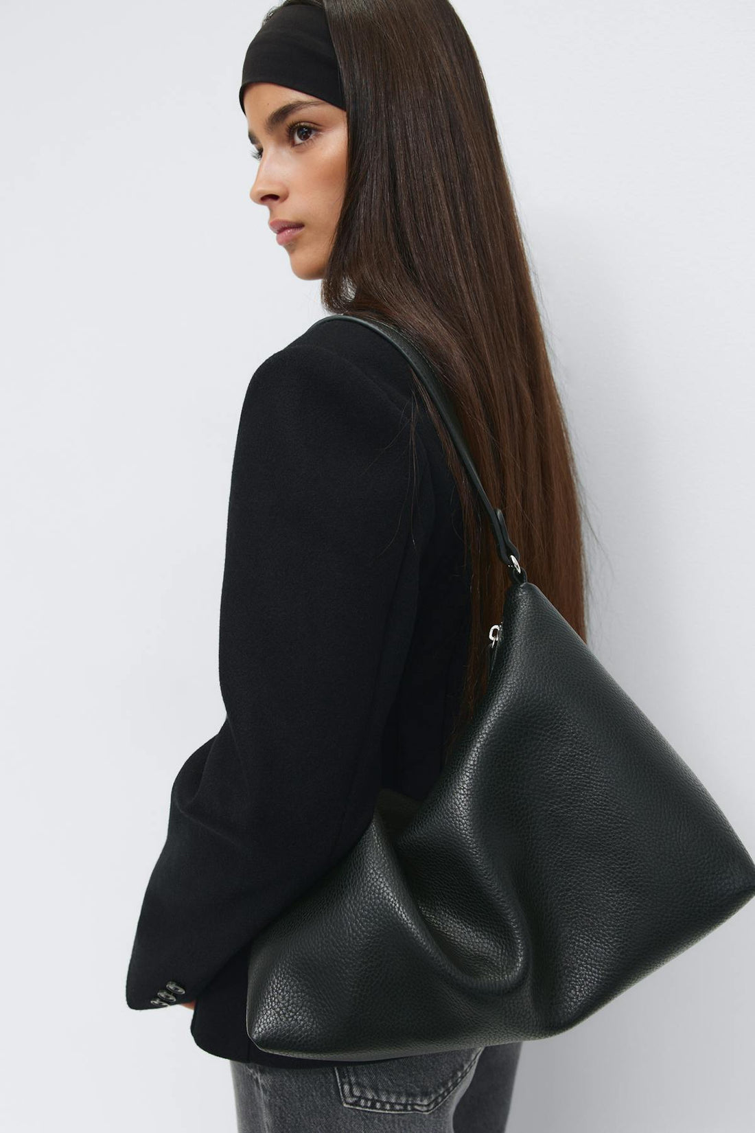 Slouchy shoulder bag - Noir