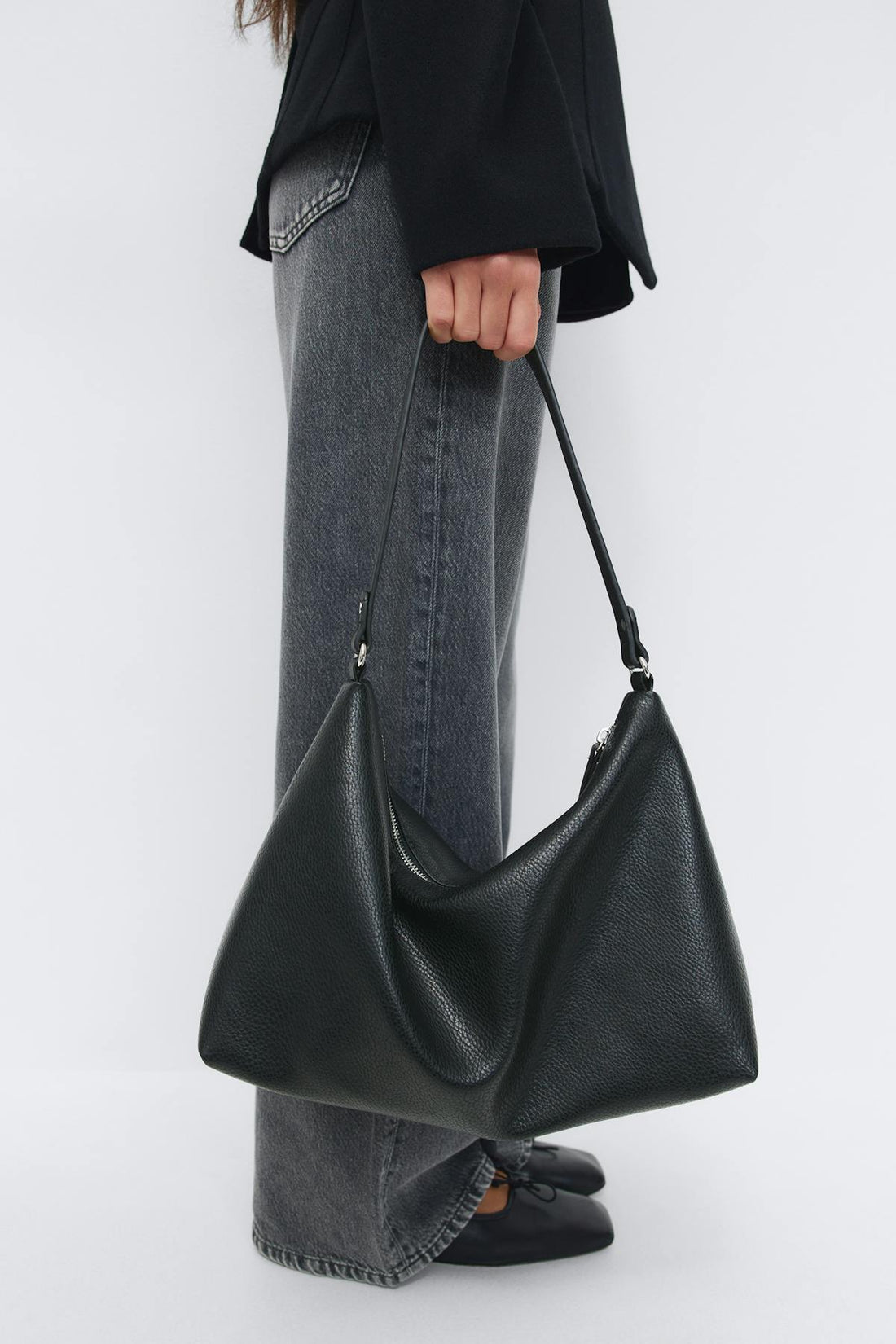 Slouchy shoulder bag - Noir