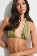 Halter triangle top - Poppy aop
