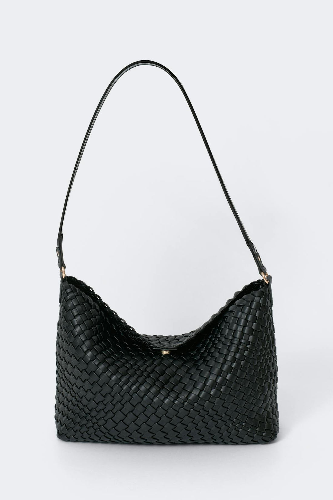 Slouchy braided strap bag - Noir
