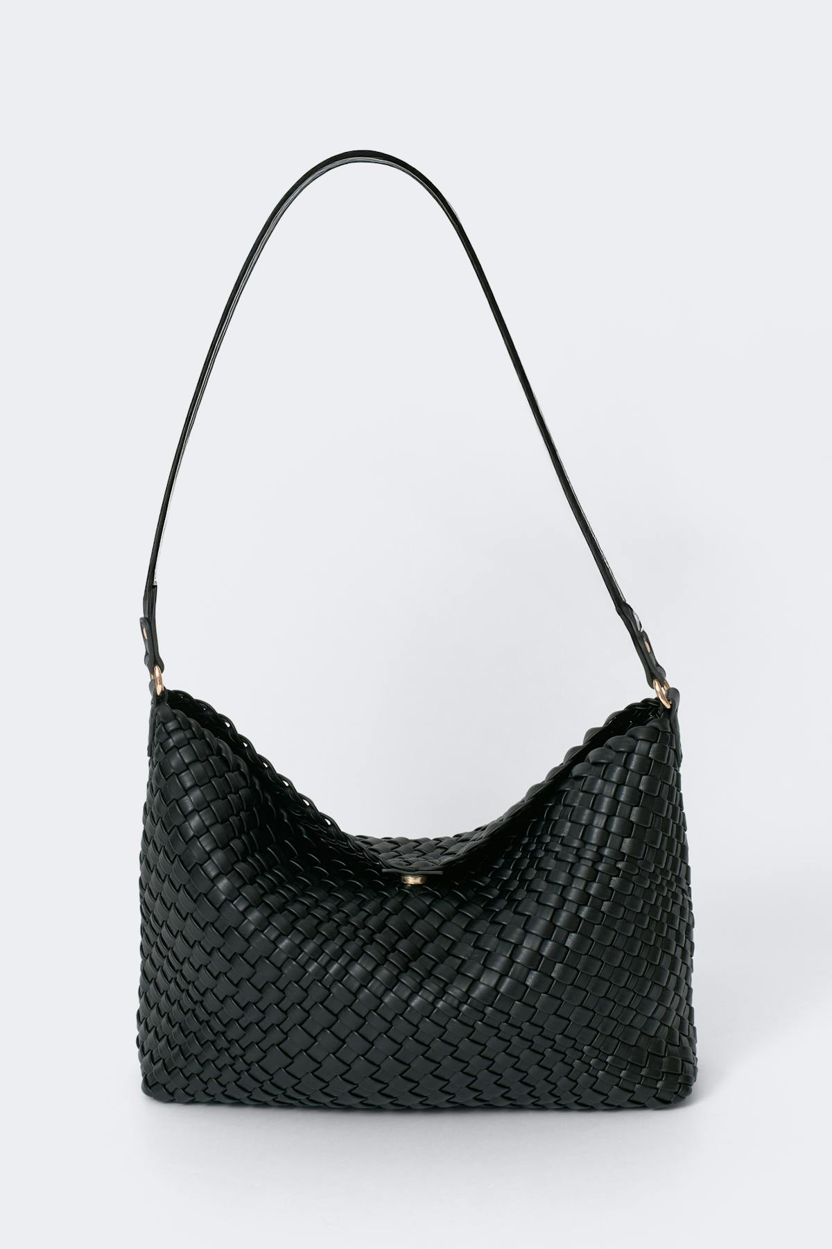 Slouchy braided strap bag - Noir
