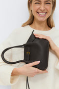 Mini fold detail bag - Marron