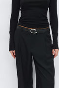 Waist buckle belt - Black/silver