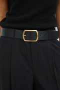 Large buckle belt - Black/gold
