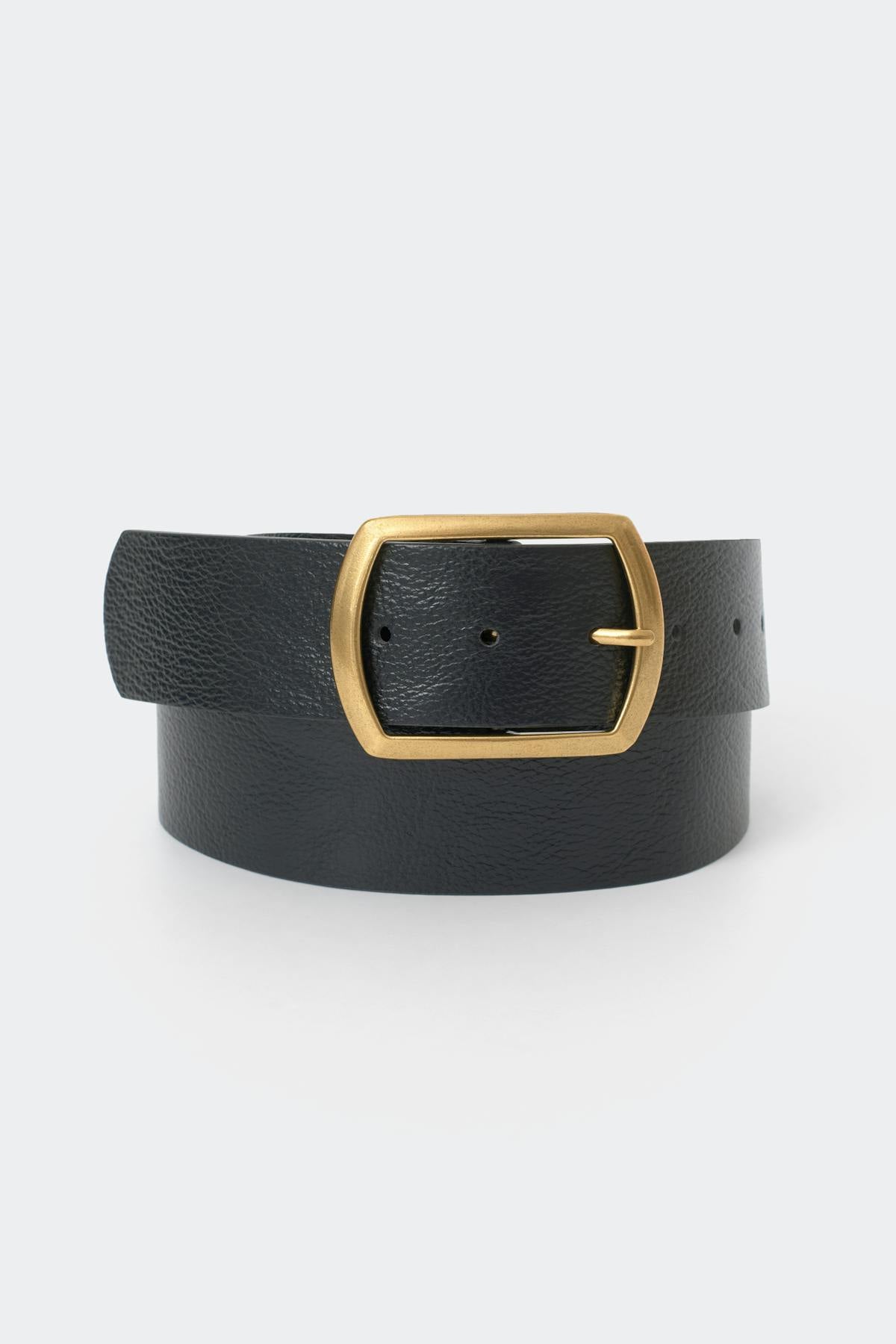 Large buckle belt - Black/gold