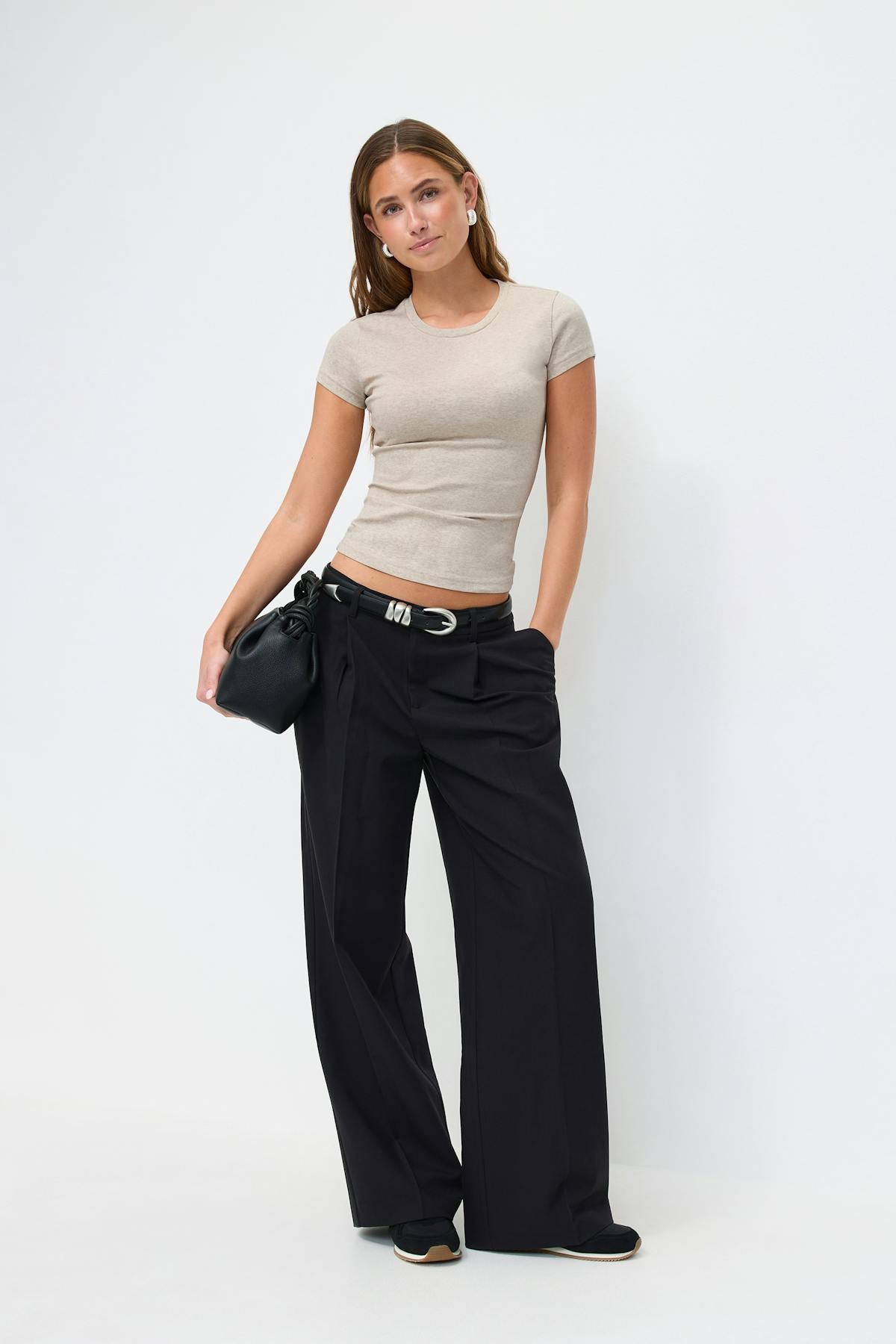 Perfect tight tee - Beige melange