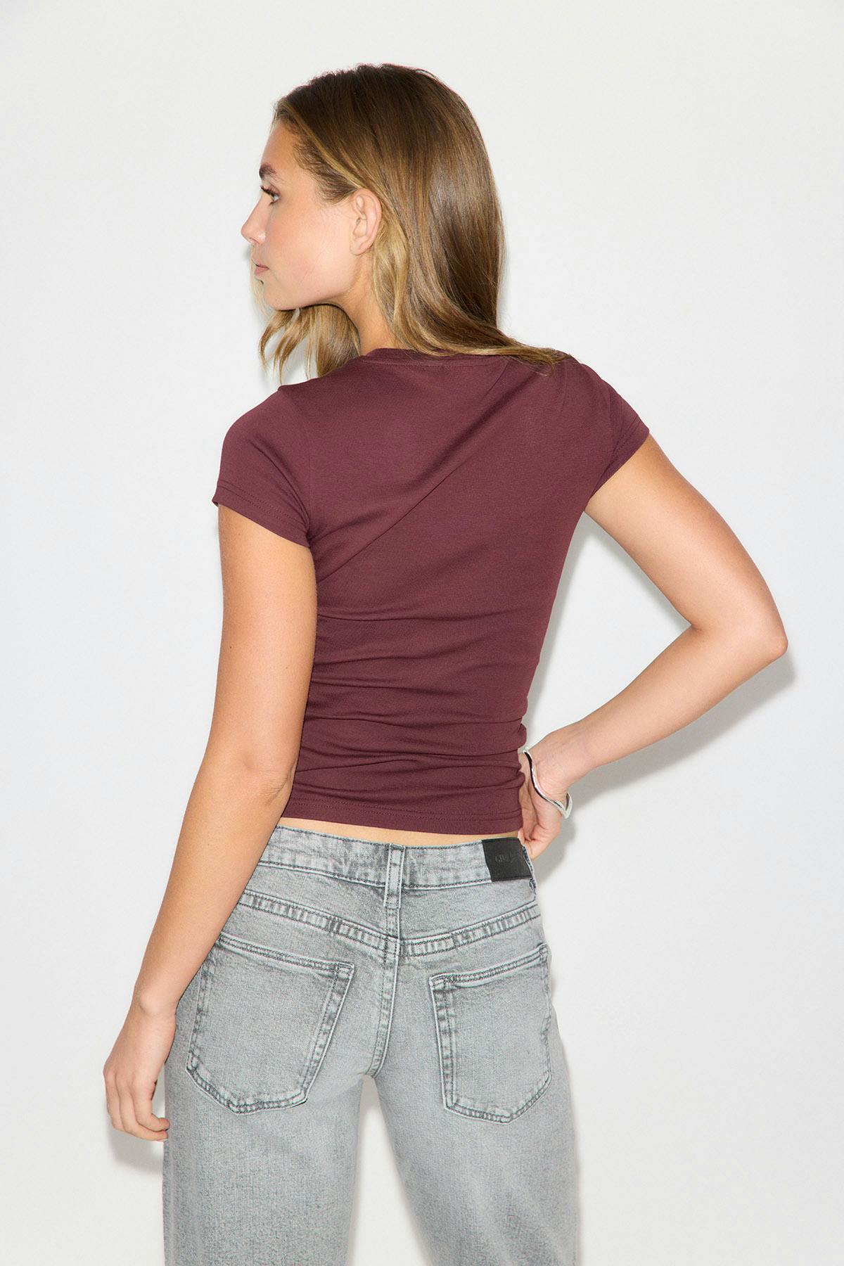 Perfect tight tee - Brown/blue stripe