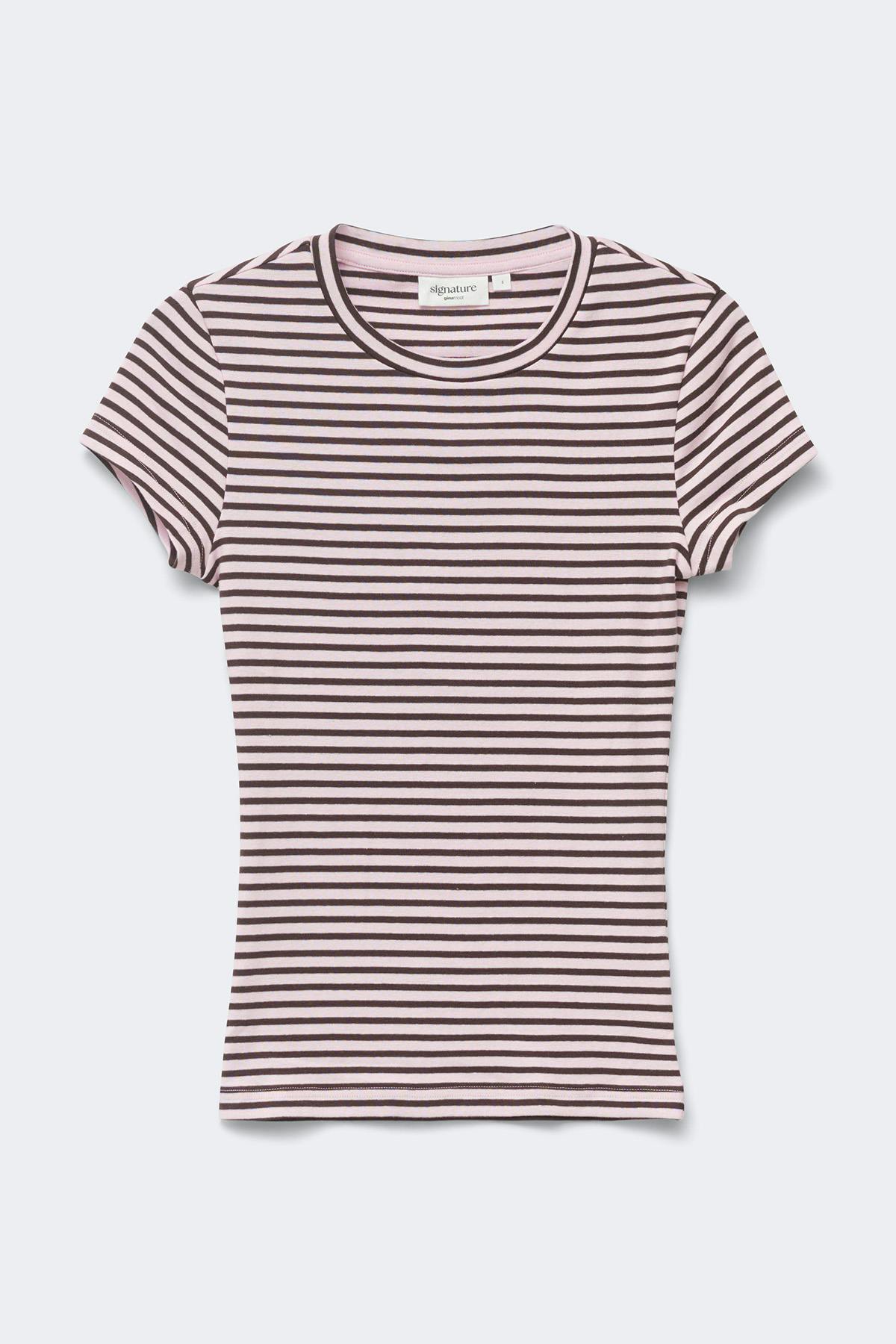 Perfect tight tee - Pink stripe