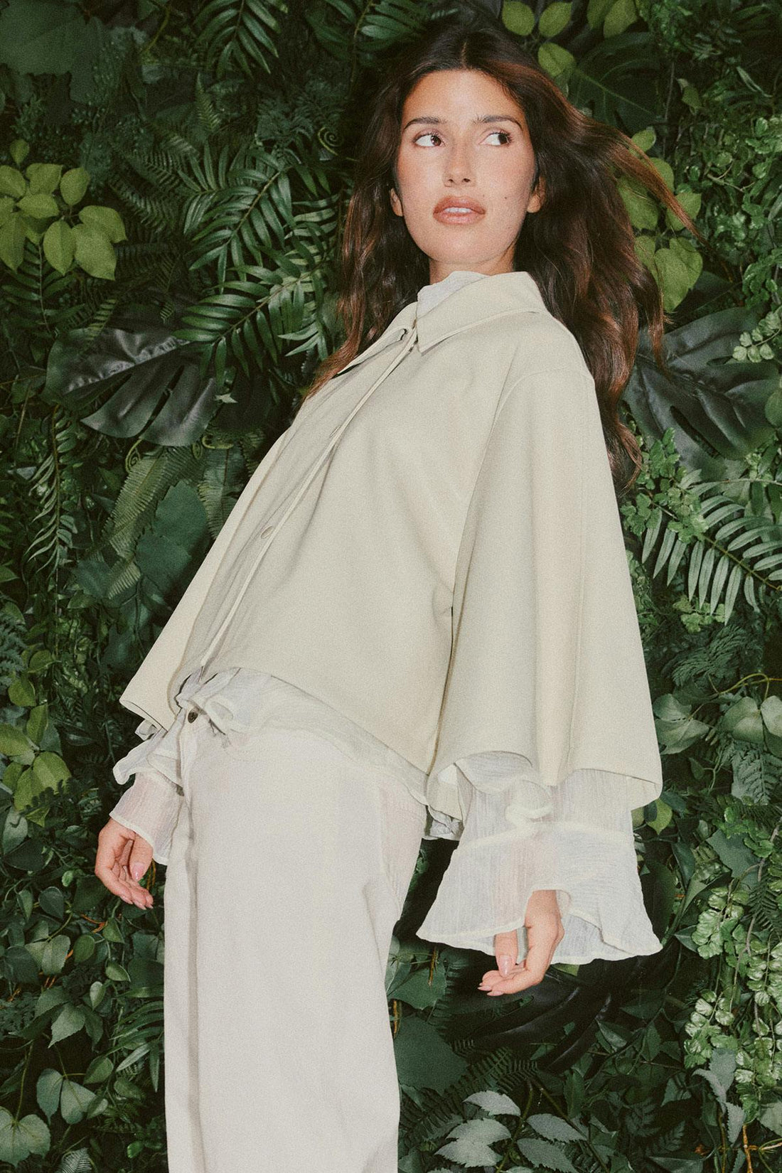 Pu cape jacket - Bone white