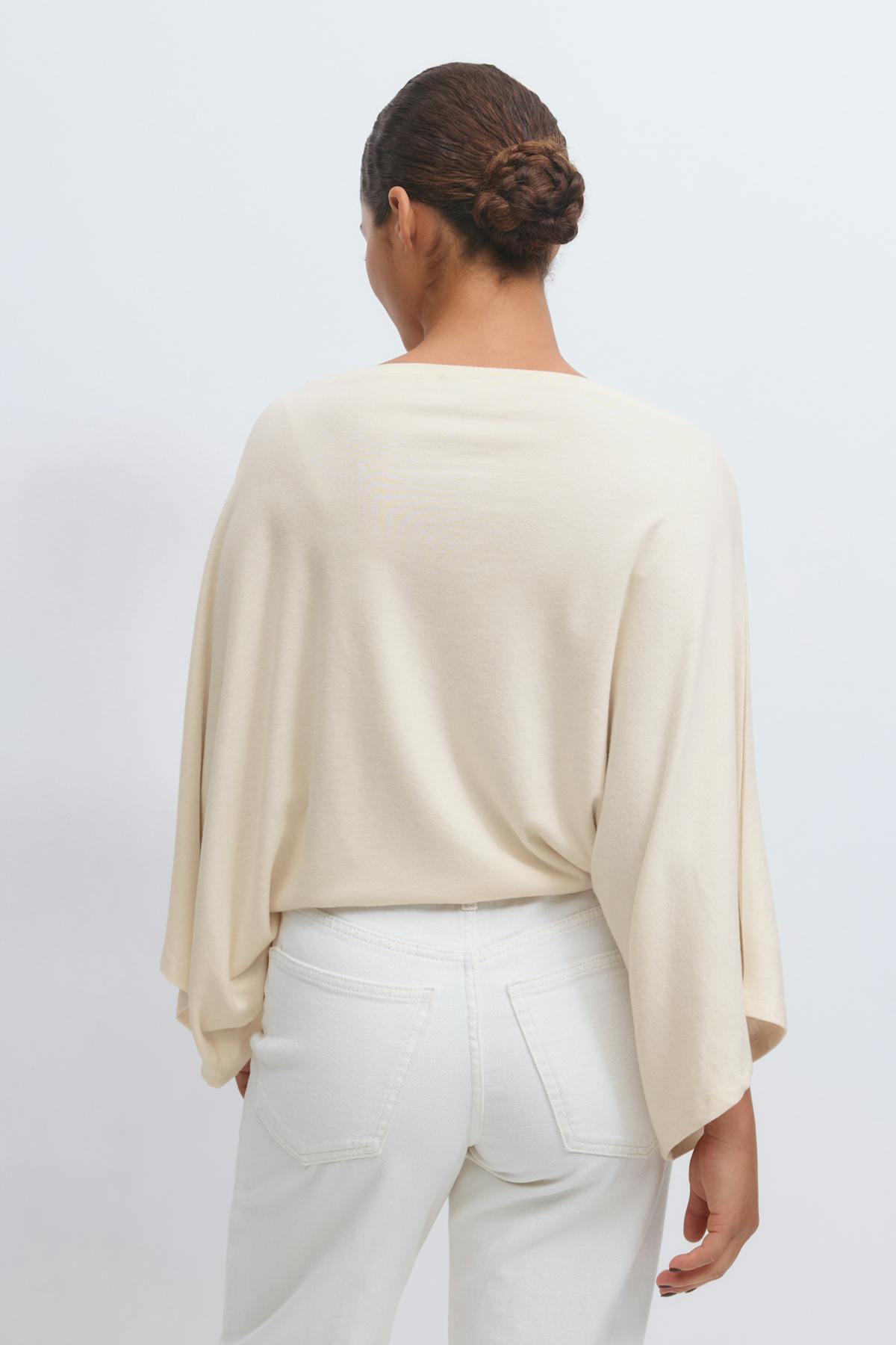 Poncho top - Beige melange