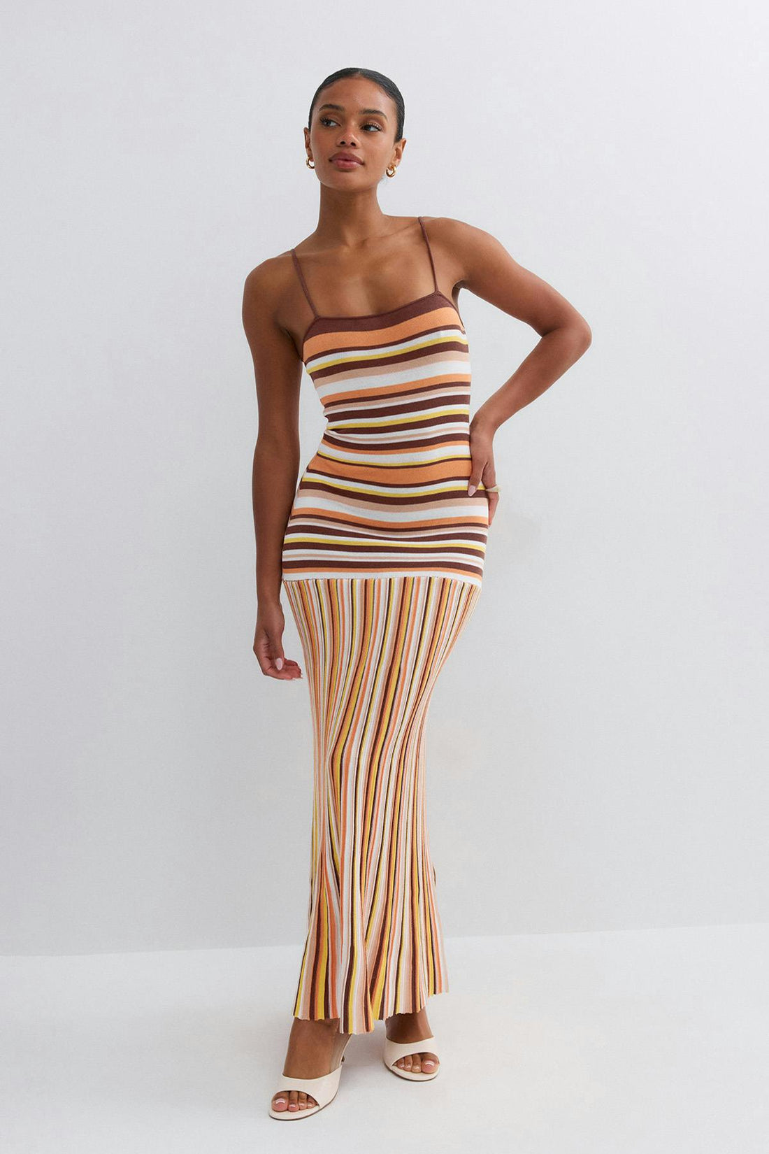 Multistripe knitted dress - Multicolore