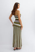 Multistripe knitted dress - Multi green