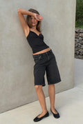 Baggy babe denim shorts - Cold blue