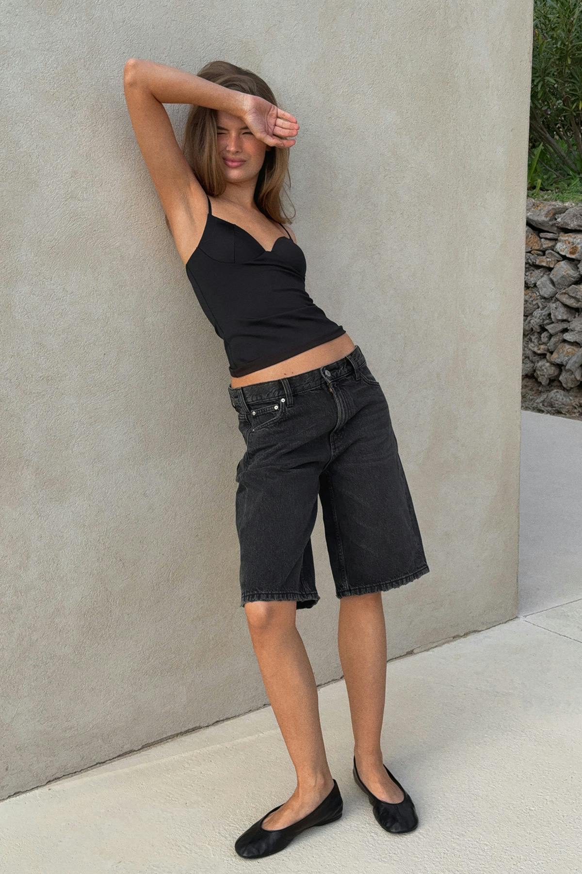 Baggy babe denim shorts - Cold blue