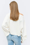 Y knitted poncho top - Gardenia