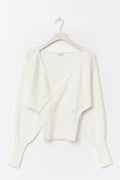 14+ fitted wrap sweater - Blanc cassé