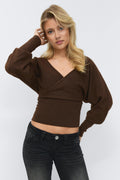 14+ fitted wrap sweater - Blanc cassé