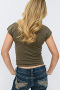 14+ knitted ruched top - Vert
