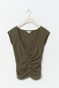 14+ knitted ruched top - Vert