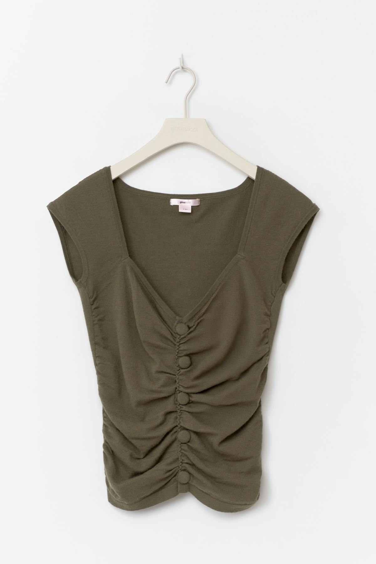 14+ knitted ruched top - Vert
