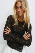 Lace asymmetric top - Noir