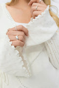 14+ knitted frill cardigan - Blanc
