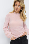14+ knitted open back sweater - Rose