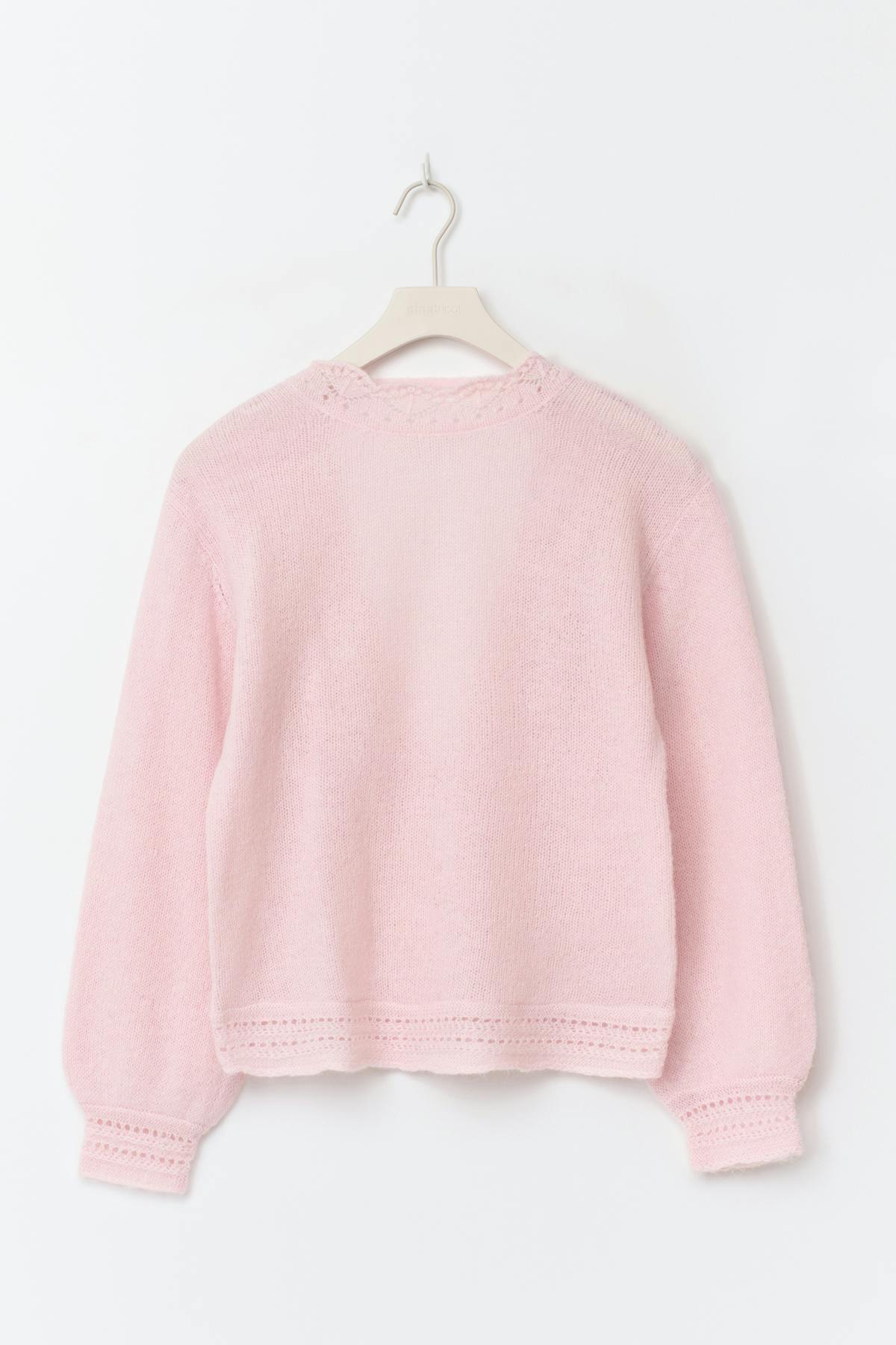 14+ knitted open back sweater - Rose