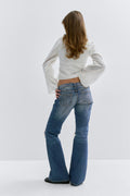 14+ hip hug loose jeans - Mid blue