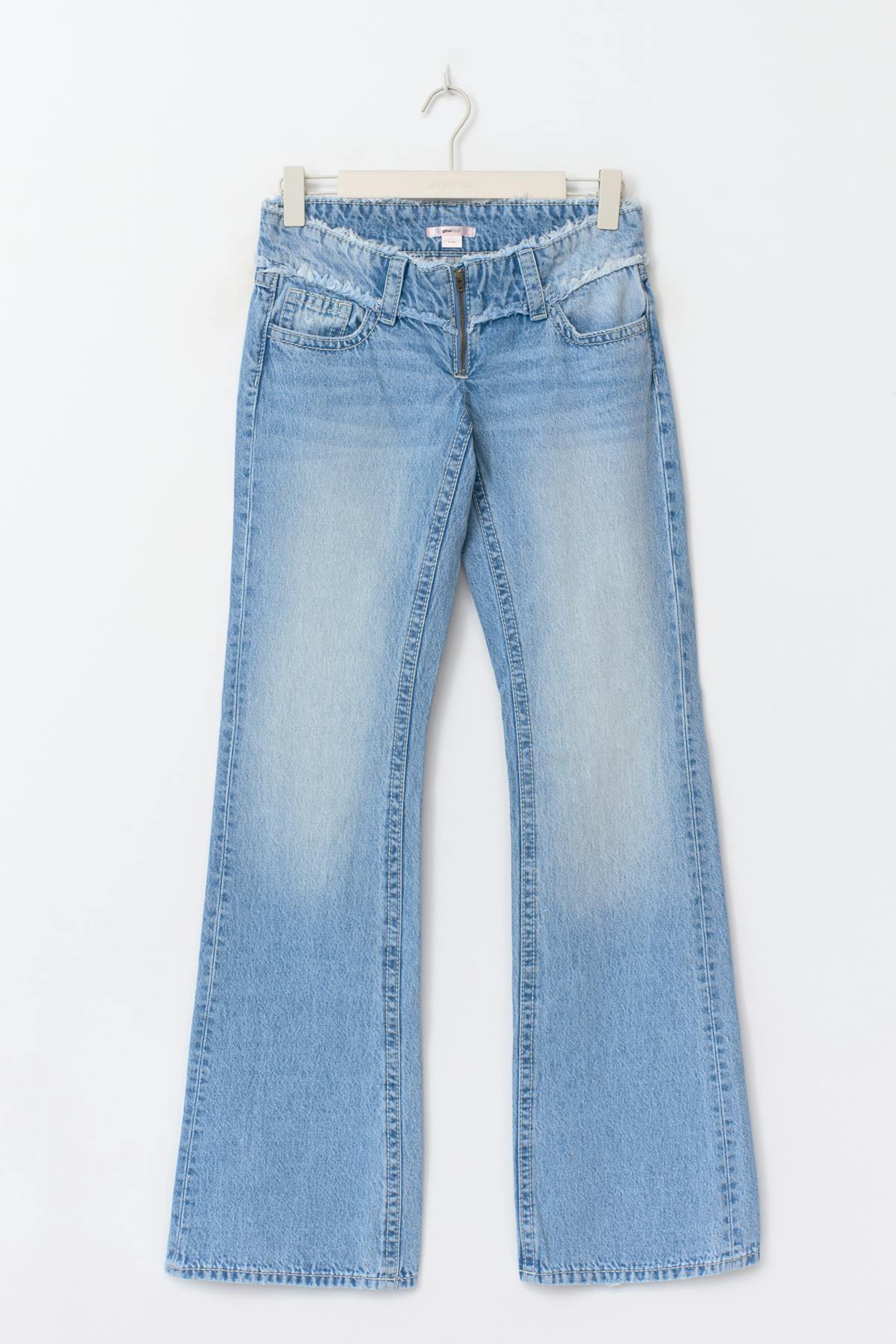 14+ cut off loose jeans - Bleu clair